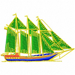 Boats Embroidery Design 10 Boats Embroidery Design 10